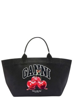 ganni handbag mujer shopper xxl cherry printed - b2110037 252