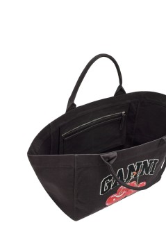 ganni handbag mujer shopper xxl cherry printed - b2110037 252