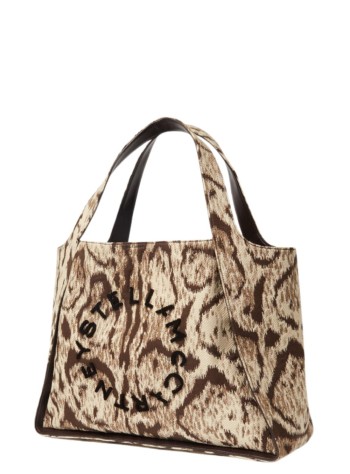 stella mccartney handbag mujer logo tote bag clouded leopard jacquard w/embroidered logo - 502793wp0669 2203 2