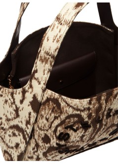 stella mccartney handbag mujer logo tote bag clouded leopard jacquard w/embroidered logo - 502793wp0669 2203