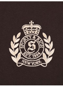 sporty & rich pantalon mujer ny crest embroidered wide sweatpant - pa05565243br03 10