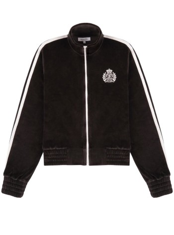 sporty & rich outerwear womanny crest elio velour track jacket - ja06765243br03 10