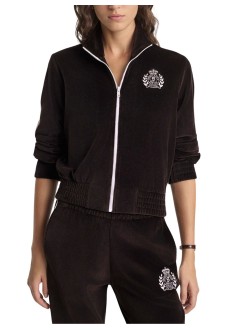 sporty & rich outerwear mujer ny crest elio velour track jacket - ja06765243br03 10