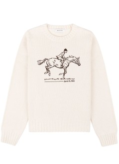 sporty & rich sudadera mujer horse knitted sweater - ws06565245wh37 3911
