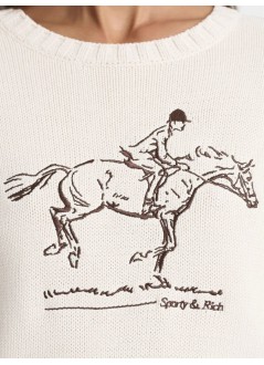 sporty & rich sudadera mujer horse knitted sweater - ws06565245wh37 3911