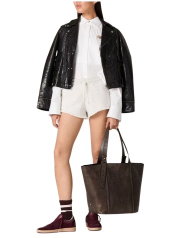 golden goose pantalon corto mujer star/ w's mini shorts back zipped pocket/ heavy fleece/ des - gwp02675p002425 60665 2