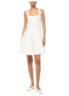 staud vestido mujer mini wells dress - 907502 wht