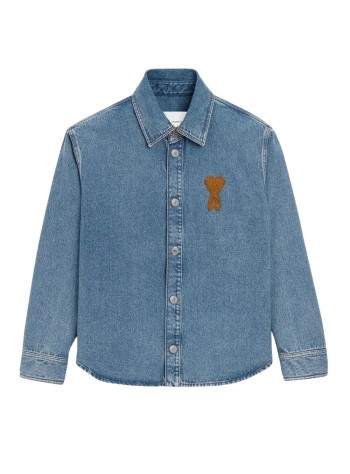 ami camiseria hombre overshirt with knitted ami de coeur - ujk897de0046 480