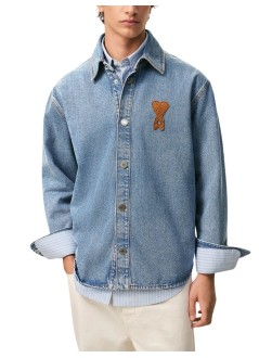 ami shirt manovershirt with knitted ami de coeur - ujk897de0046 480