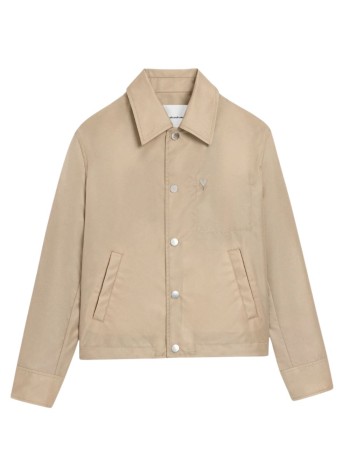 ami outerwear manbuttoned jacket with ami de coeur stud - ujk872pa0037 a036