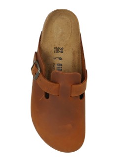 birkenstock clog manboston natural leather oiled - 1028310 cognac