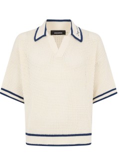 dsquared punto hombre open work knit polo - s74ha1598d13194 102