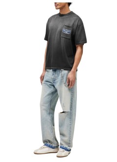 represent t-shirt mannothing faster t-shirt - mlm100596 stained black