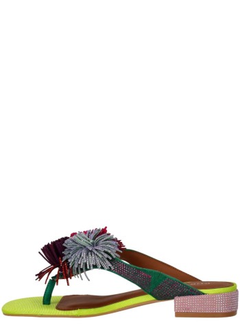 kurt geiger sandalia mujer pom pom t-bar flat sdl - 4365599209 69 2