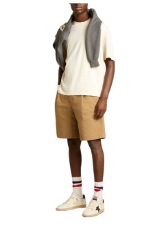 golden goose camiseta hombre relaxed fit t-shirt cotton jersey logo patch - gup01873p001576 11560
