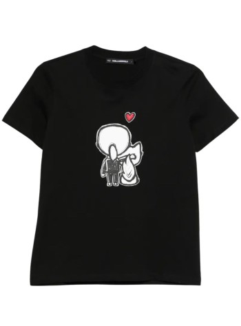 karl lagerfeld top womanikon valentine t-shirt - b1w17038 999 2