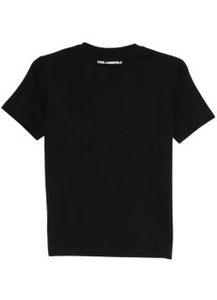 karl lagerfeld top womanlogo rhinestone t-shirt - b1w17030 999