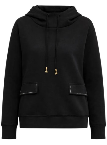 karl lagerfeld sweater womanmini stud detail hoodie - b1w20013 999