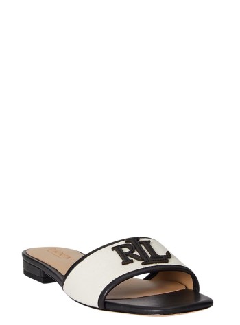 polo ralph lauren sandal womaneverley sld2-sandals-slide - 802p04395004 natural black 2