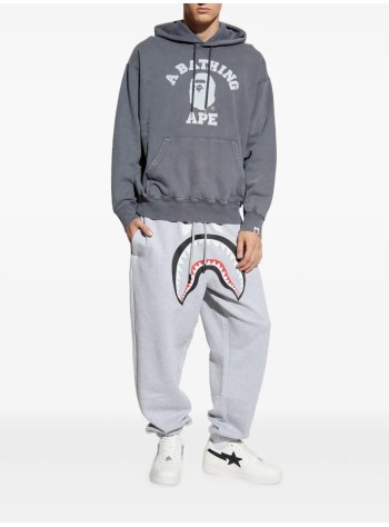 bape sudadera hombre garment dye college pullover hoodie m - 1l80114304 charcoal 2