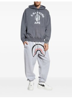 bape sudadera hombre garment dye college pullover hoodie m - 1l80114304 charcoal