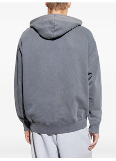 bape sudadera hombre garment dye college pullover hoodie m - 1l80114304 charcoal