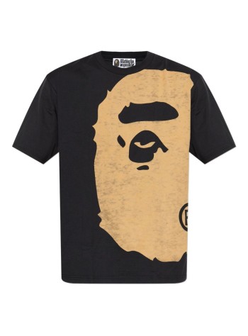 bape camiseta hombre bleached big  ape head relaxed fit tee m - 1l80109003 black