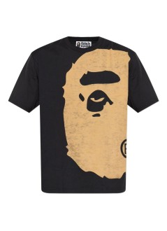 bape t-shirt manbleached big  ape head relaxed fit tee m - 1l80109003 black