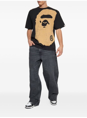 bape camiseta hombre bleached big  ape head relaxed fit tee m - 1l80109003 black 2