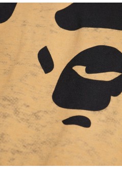 bape t-shirt manbleached big  ape head relaxed fit tee m - 1l80109003 black