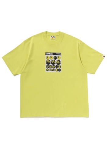 bape t-shirt manbape sticker graphic relaxed fit tee m - 1l80110319 yellow