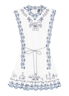 alémais dress womanleela embroidered mini dress - 6079d cream