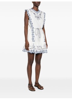 alémais dress womanleela embroidered mini dress - 6079d cream