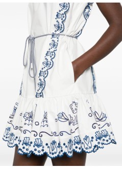 alémais dress womanleela embroidered mini dress - 6079d cream