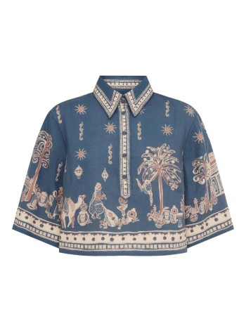 alémais t-shirt womanacacia cropped shirt - 6204t blue