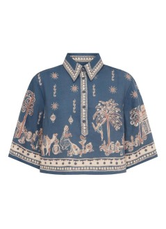 alémais blusa mujer acacia cropped shirt - 6204t blue