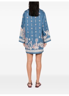 alémais vestido mujer acacia long sleeve mini dress - 6202d blue