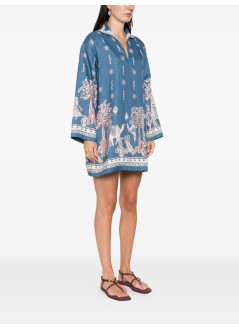 alémais vestido mujer acacia long sleeve mini dress - 6202d blue