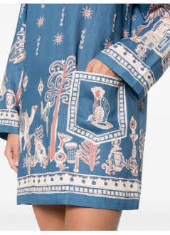 alémais vestido mujer acacia long sleeve mini dress - 6202d blue