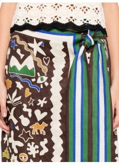alémais falda mujer maroc wrap skirt - 6456s multi