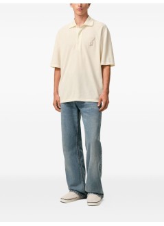 ami polo hombre boxy fit polo with ami de coeur knitted patch - upl428je0221 136