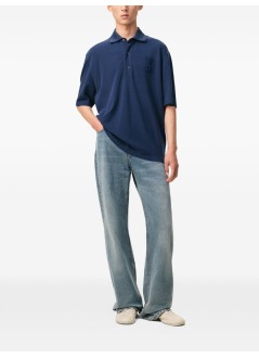 ami polo hombre boxy fit polo with ami de coeur knitted patch - upl428je0221 a021