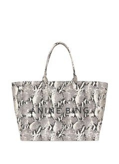 anine bing handbag womanleo canvas tote - a1311841mtl100 print
