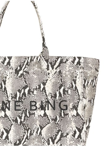 anine bing handbag mujer leo canvas tote - a1311841mtl100 print 2