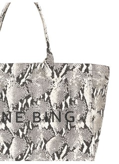 anine bing handbag womanleo canvas tote - a1311841mtl100 print