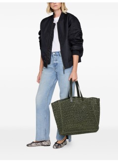 anine bing handbag mujer large rio tote - a1311823ayg27 military green