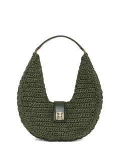 anine bing handbag mujer lou bag monogram - a1311208ayg27 military green