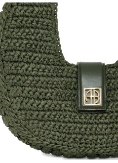 anine bing handbag mujer lou bag monogram - a1311208ayg27 military green