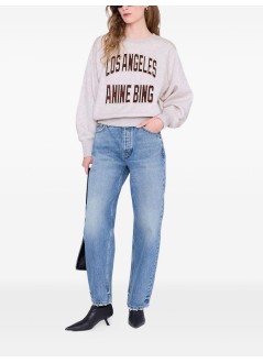 anine bing sweater womanharry shrunken sweatshirt la - a0811677bgi15 beige
