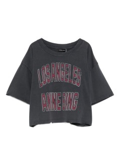 anine bing top womanjohnny cropped tee - a0811739wbl1 washed black
